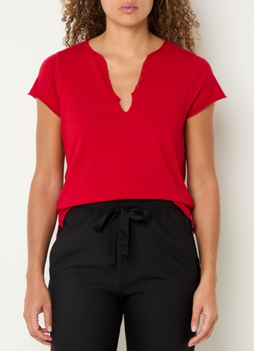 Zadig&Voltaire Tuni T-shirt met V-hals - detail 4 rood