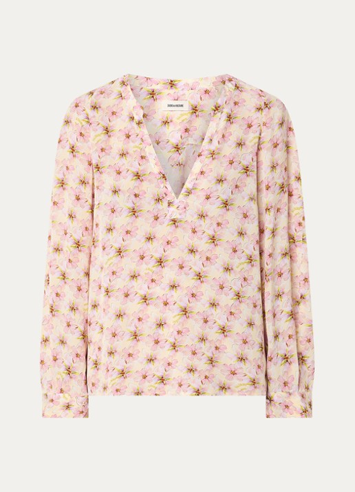 Zadig&Voltaire Tuniek met bloemenprint - voorkant 2 roze