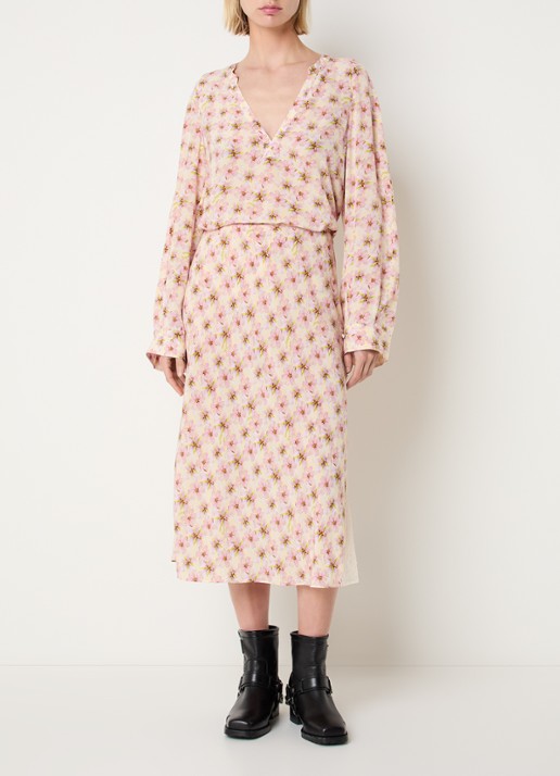 Zadig&Voltaire Tuniek met bloemenprint - voorkant 3 roze