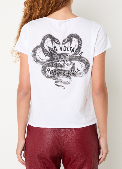 Zadig&Voltaire Tunisien T-shirt met logo- en backprint