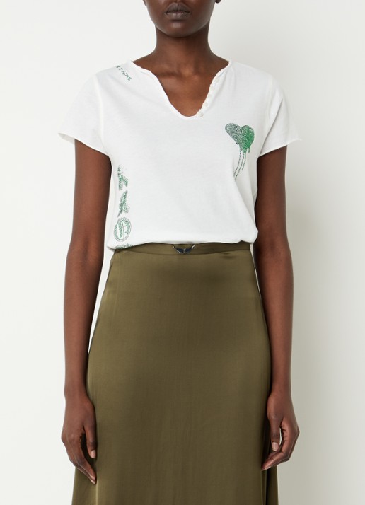 Zadig&Voltaire Tunisien T-Shirt met strass