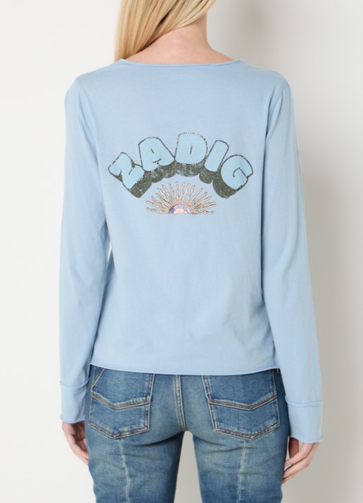 Zadig&Voltaire Tunsien longsleeve met backprint en strass