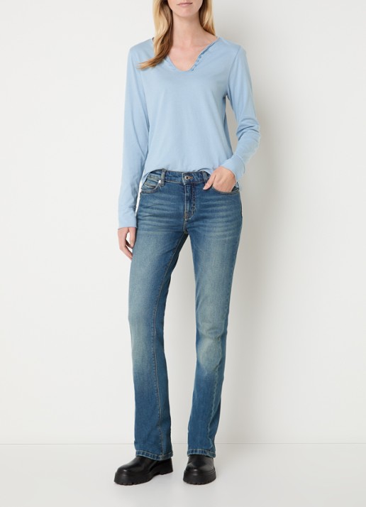 Zadig&Voltaire Tunsien longsleeve met backprint en strass - voorkant 4 blauwgrijs