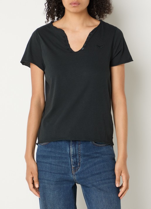 Zadig&Voltaire Tunsien T-shirt met strass - achterkant grijsmele