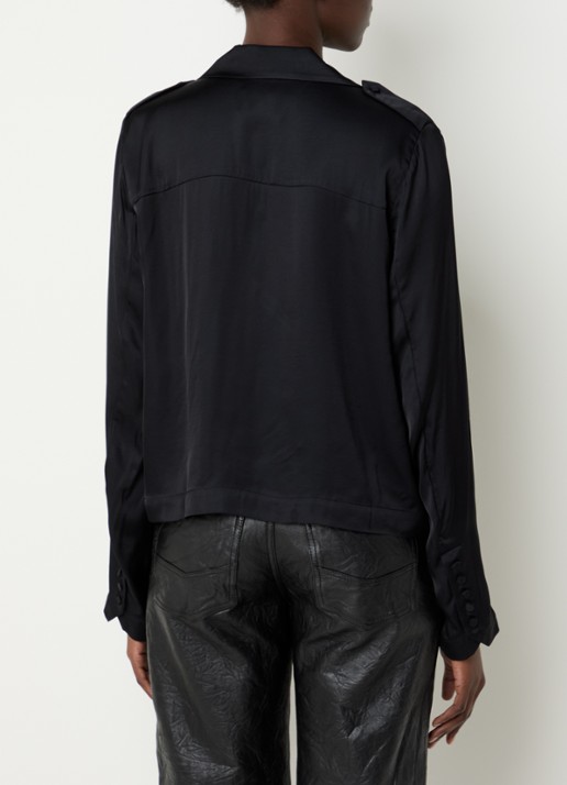 Zadig&Voltaire Tussi blouse van satijn  - achterkant 3 zwart