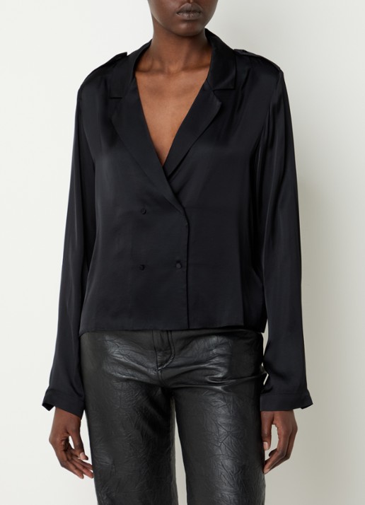 Zadig&Voltaire Tussi blouse van satijn  - detail 4 zwart