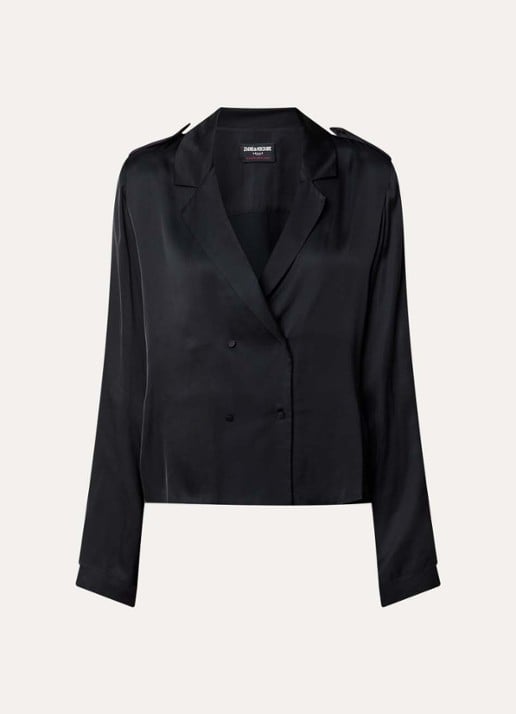Zadig&Voltaire Tussi blouse van satijn  - voorkant zwart