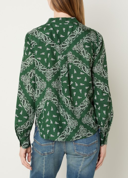 Zadig&Voltaire Twina blouse van zijde met paisley dessin - achterkant 4 groen