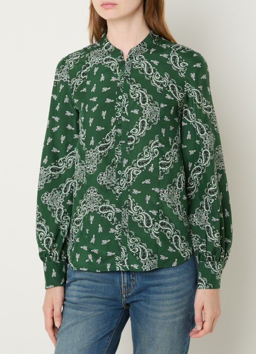 Zadig&Voltaire Twina blouse van zijde met paisley dessin - detail 3 groen