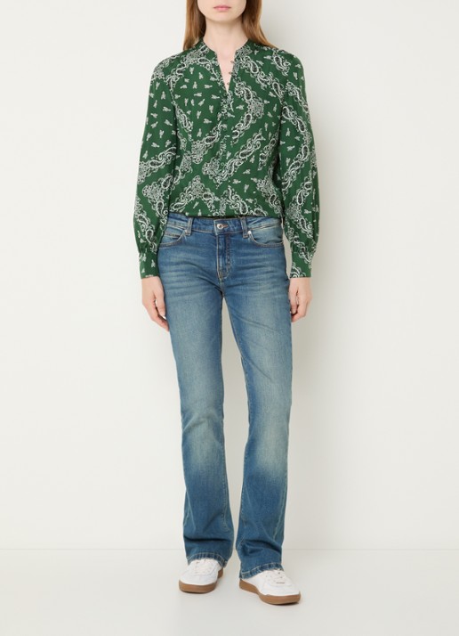 Zadig&Voltaire Twina blouse van zijde met paisley dessin - voorkant 2 groen