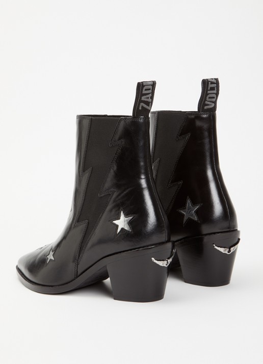 Zadig&Voltaire Tyler Stars chelsea  boot van leer - achterkant zwart