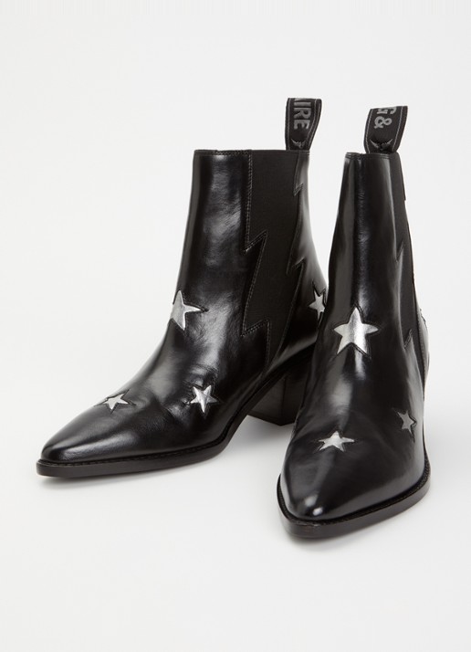 Zadig&Voltaire Tyler Stars chelsea  boot van leer - detail 3 zwart