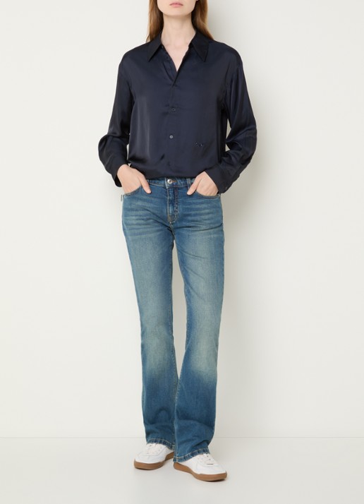 Zadig&Voltaire Tyrica blouse met kraag - voorkant 4 donkerblauw