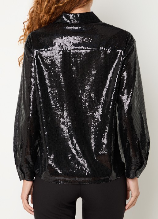 Zadig&Voltaire Tyrica blouse met pailletten - achterkant 3 grijs