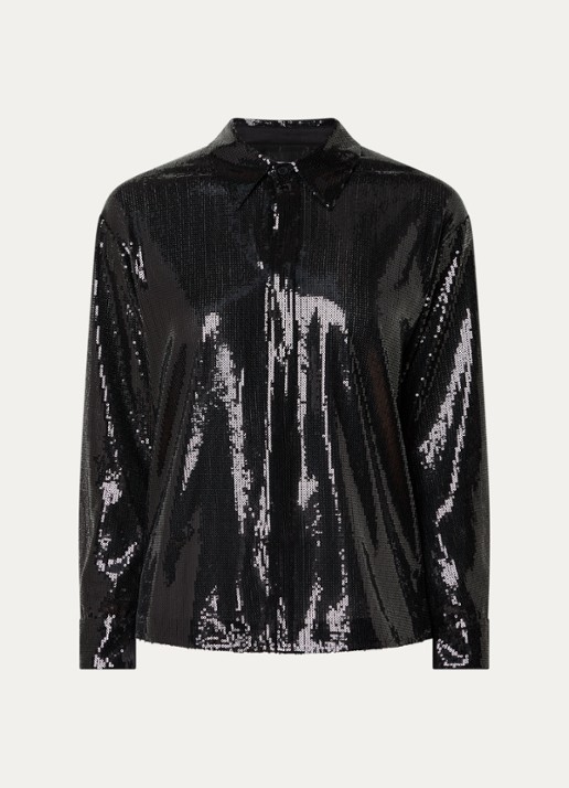 Zadig&Voltaire Tyrica blouse met pailletten - voorkant grijs