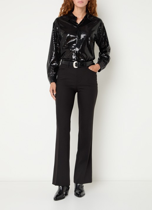 Zadig&Voltaire Tyrica blouse met pailletten - voorkant 2 grijs