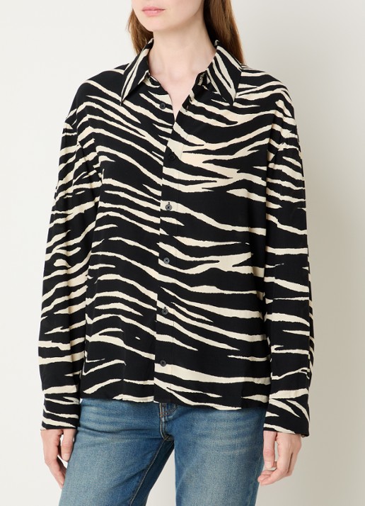 Zadig&Voltaire Tyrica blouse met zebraprint