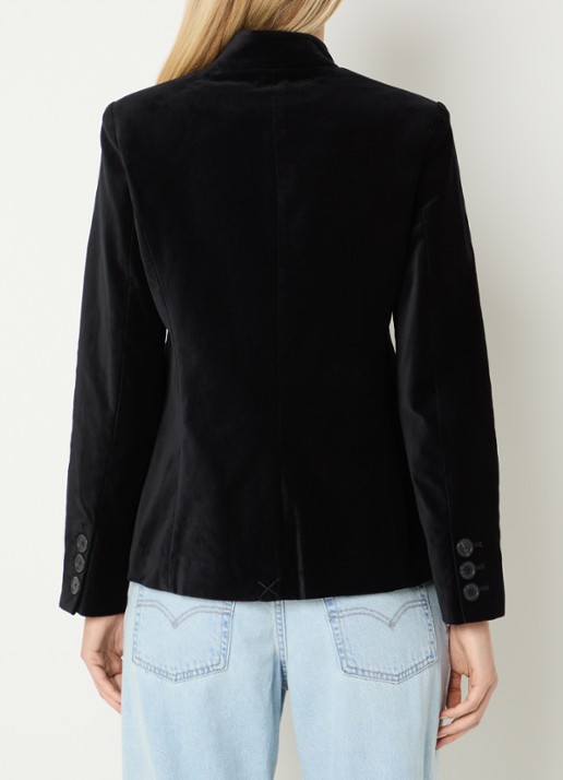 Zadig&Voltaire Vallo blazer van fluweel met klepzakken - achterkant zwart