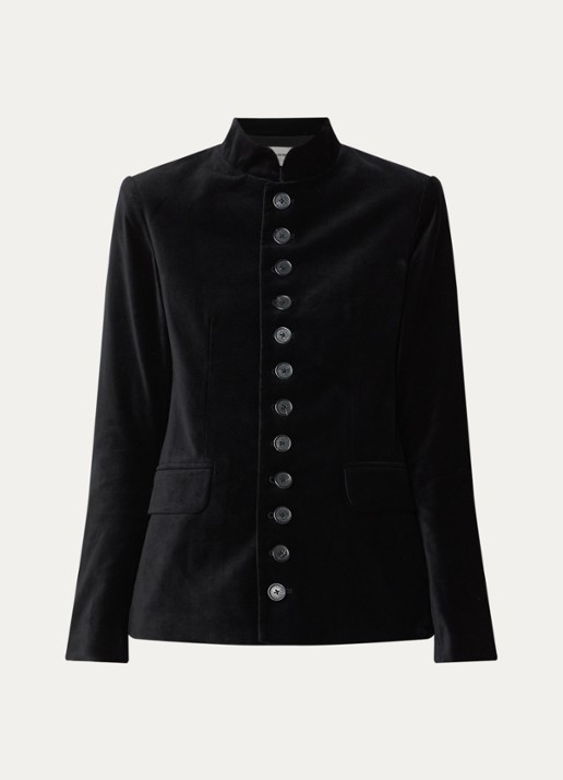 Zadig&Voltaire Vallo blazer van fluweel met klepzakken - voorkant 3 zwart