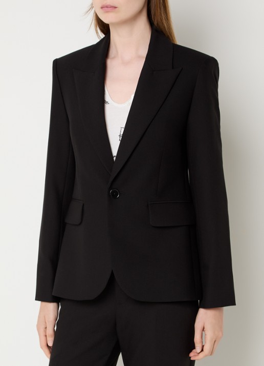 Zadig&Voltaire Vavy blazer met schoudervulling en backprint - achterkant zwart