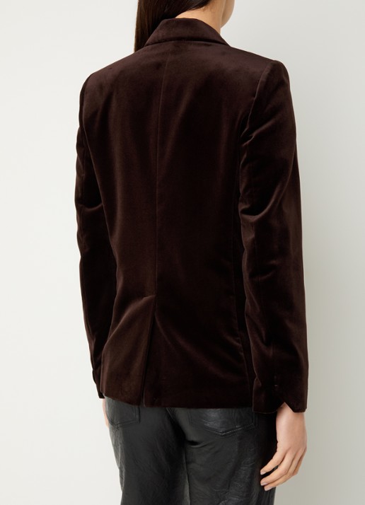Zadig&Voltaire Vavy blazer van fluweel met klepzakken - achterkant 4 donkerbruin