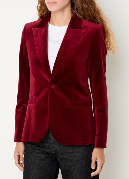 Zadig&Voltaire Vavy blazer van fluweel met paspelzakken