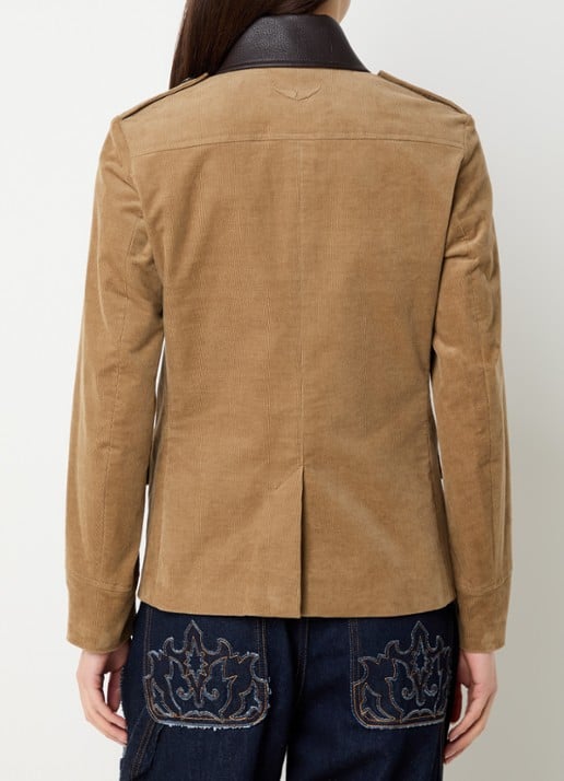 Zadig&Voltaire Veram jack van corduroy met logo borduring - achterkant 3 camel