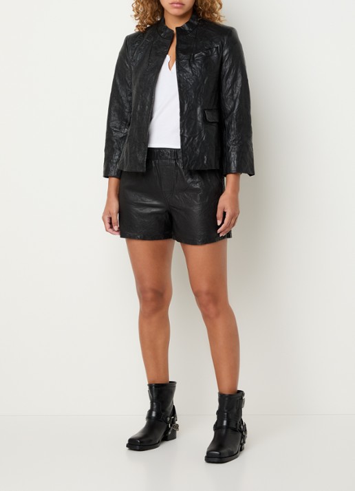 Zadig&Voltaire Veryn jack van lamsleer - voorkant 3 zwart