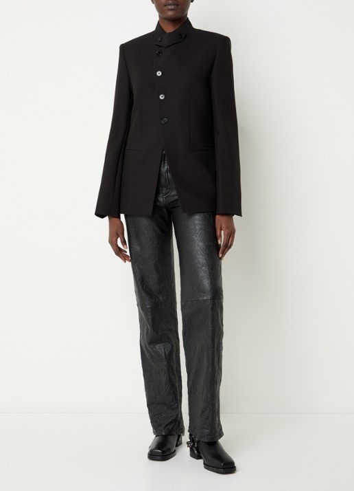 Zadig&Voltaire Verysa blazer met strass en asymmetrische hals - voorkant 3 zwart