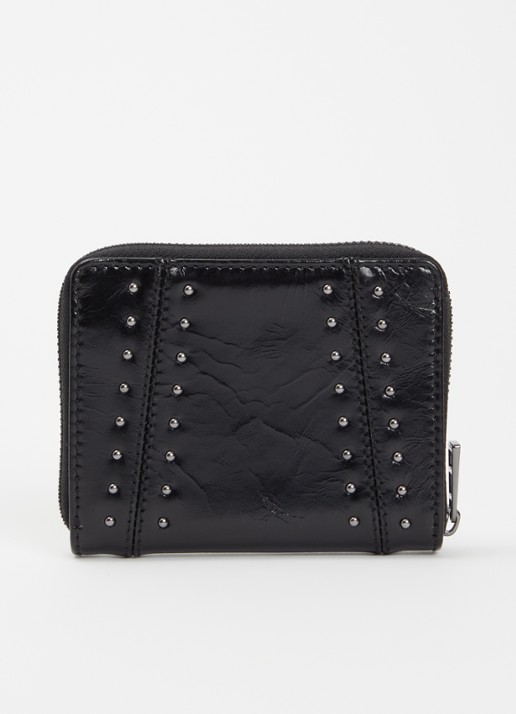 Zadig&Voltaire Vintage Mini portemonnee van leer met studs - achterkant zwart