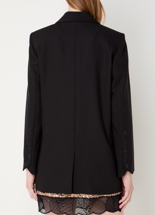 Zadig&Voltaire Viva blazer met klepzakken en strass - achterkant zwart