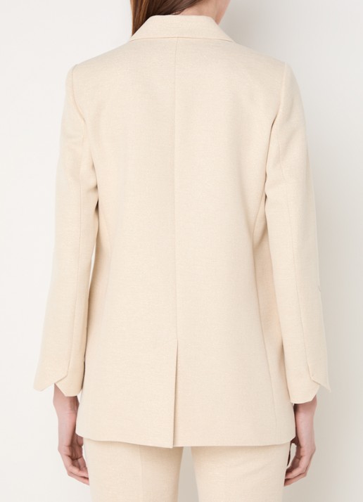 Zadig&Voltaire Viva single-breasted blazer met schoudervulling en lurex - achterkant vanillegeel