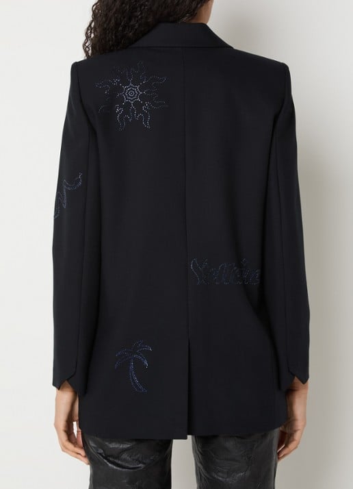 Zadig&Voltaire Vival blazer met strass en klepzakken - achterkant 2 donkerblauw