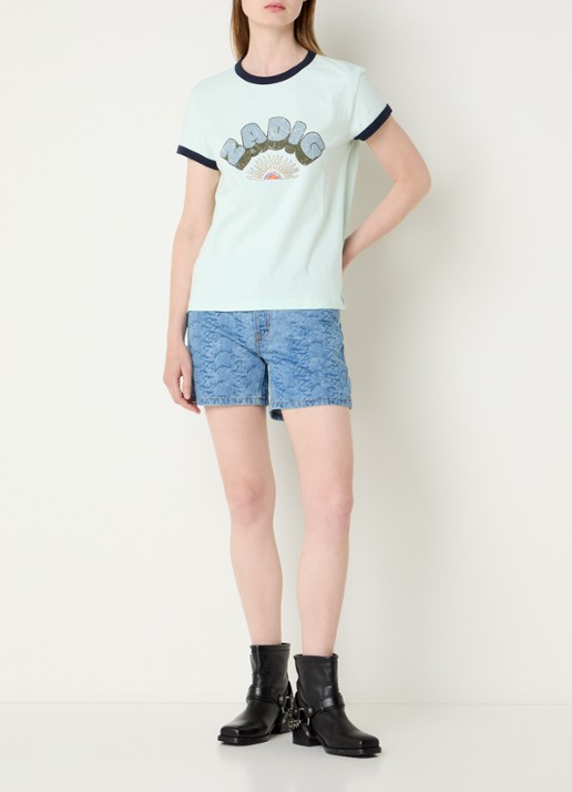 Zadig&Voltaire Walk T-shirt met logo  - voorkant 2 blauw
