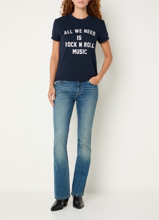 Zadig&Voltaire Walko T-shirt met logoprint en strass - voorkant 3 donkerblauw