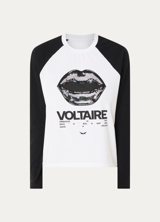 Zadig&Voltaire Walkra longsleeve met logoprint - voorkant 3 wit