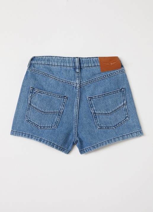 Zadig&Voltaire Wide leg korte broek van denim - voorkant 3 indigo