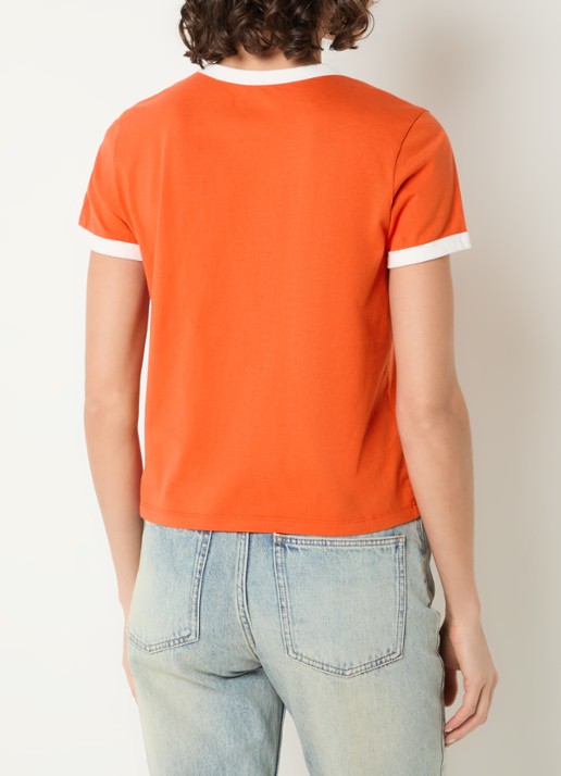 Zadig&Voltaire Woos T-shirt met logoprint en borduring - achterkant orange