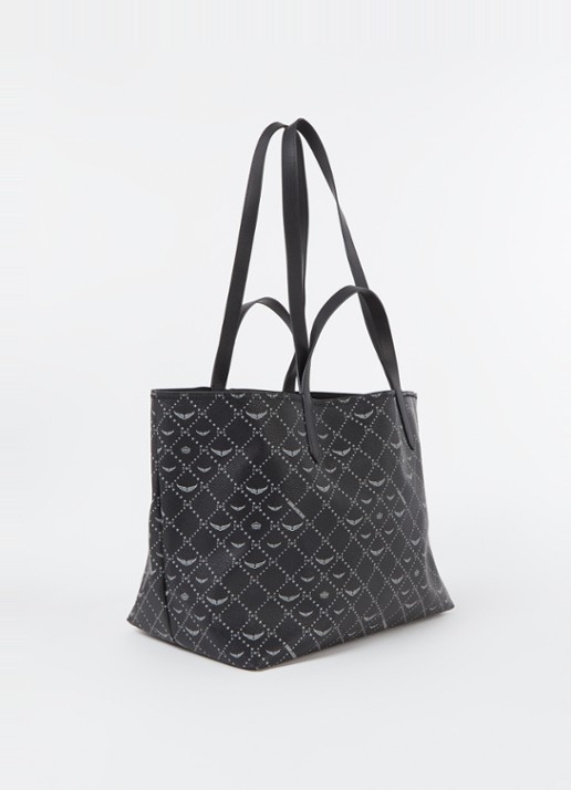 Zadig&Voltaire XL shopper met logoprint - achterkant zwart