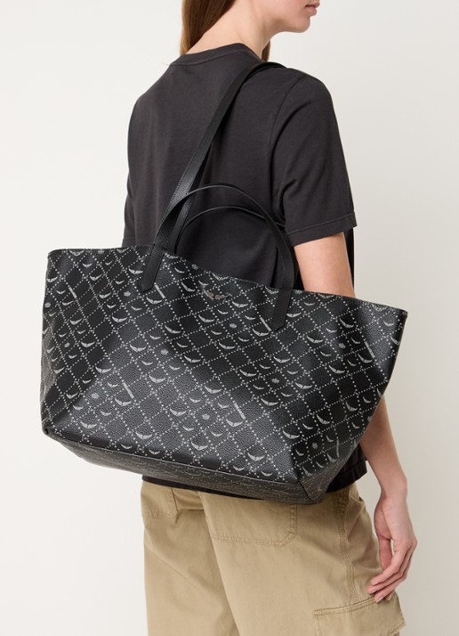 Zadig&Voltaire XL shopper met logoprint - voorkant 5 zwart