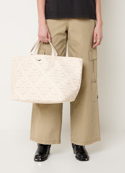 Zadig&Voltaire XL shopper met logoprint - voorkant 2 wit