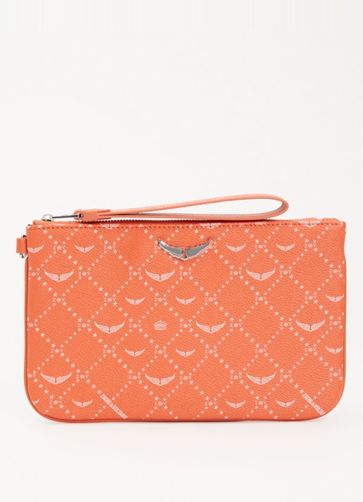 Zadig&Voltaire Z clutch van leer met logoprint