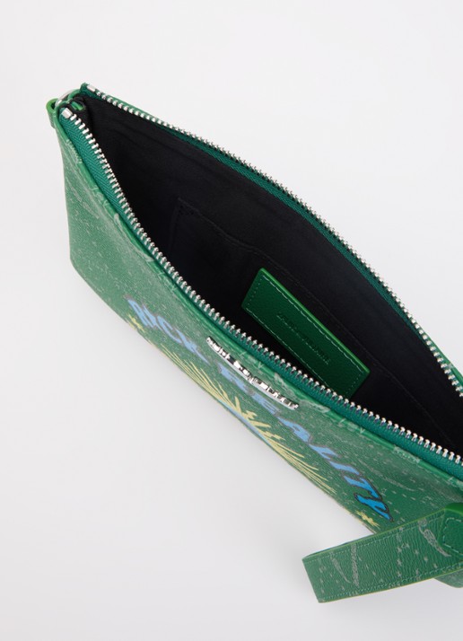 Zadig&Voltaire Z clutch van leer met logoprint - detail 2 groen