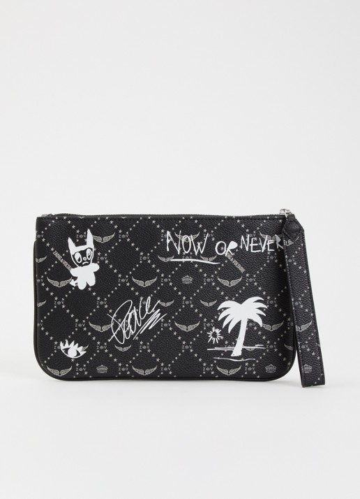 Zadig&Voltaire Z Pouch clutch met print - achterkant 2 zwart