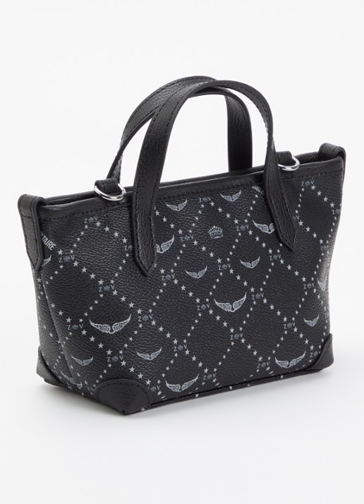 Zadig&Voltaire Z Shopper Nano handtas met logoprint en afneembare schouderriem - achterkant 4 zwart