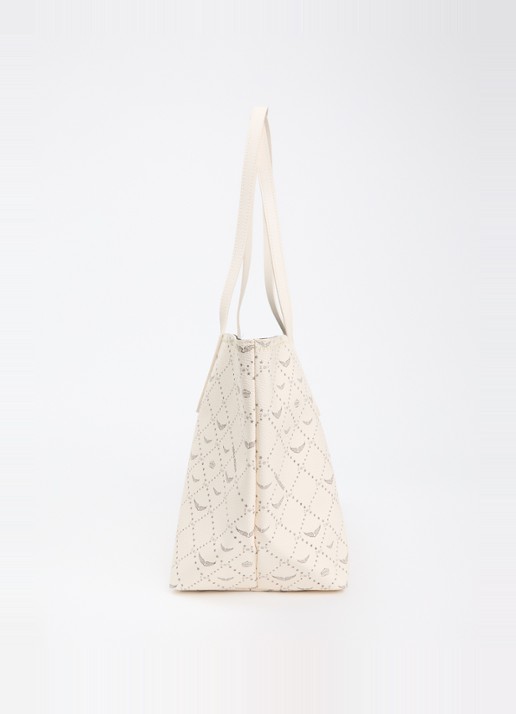 Zadig&Voltaire Z shopper van canvas met logoprint - detail 4 gebroken wit