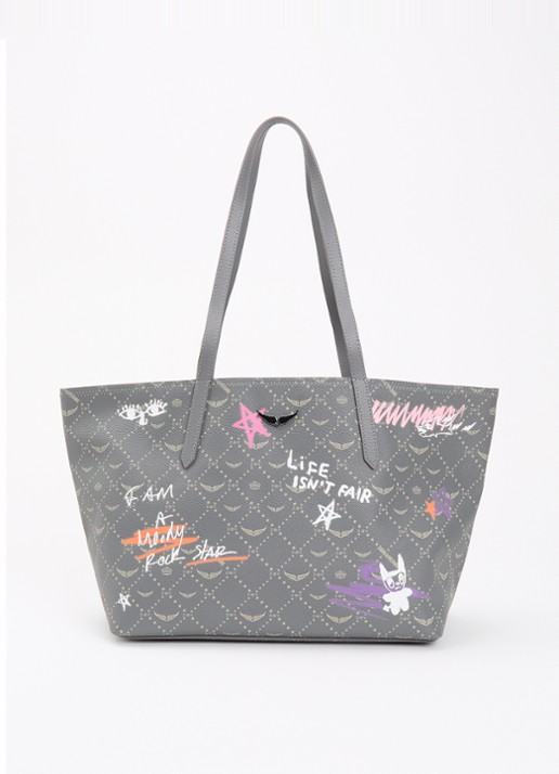 Zadig&Voltaire Z shopper van leer met logoprint