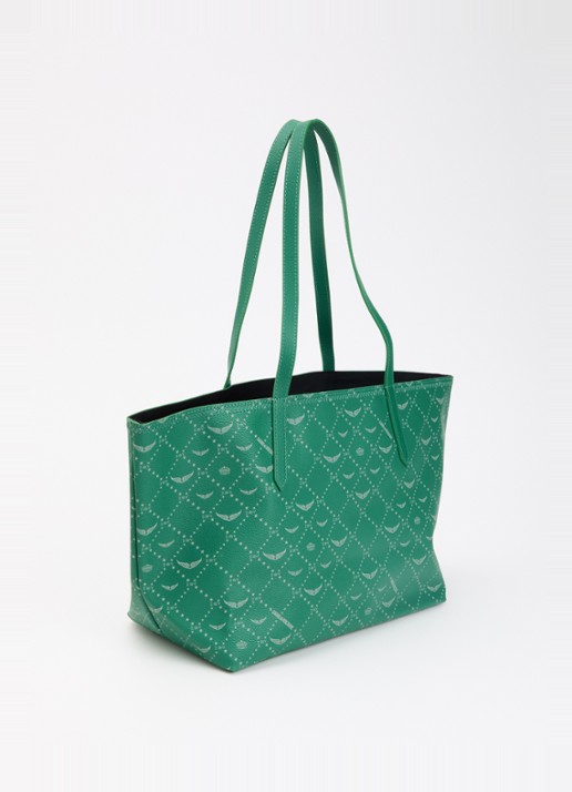 Zadig&Voltaire Z shopper van leer met logoprint - achterkant 4 groen