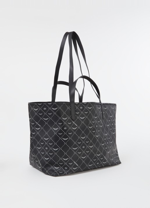 Zadig&Voltaire Z shopper XL met print - achterkant 4 zwart