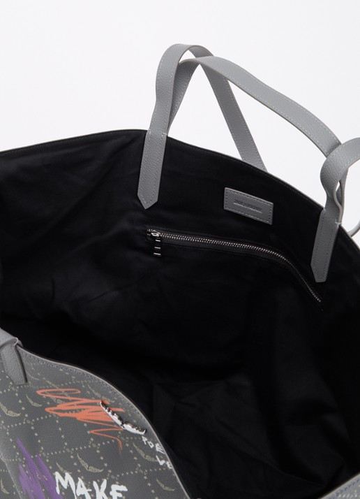 Zadig&Voltaire Z XL shopper van leer met logoprint - detail 2 grijs